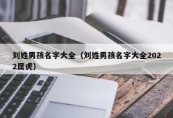 刘姓男孩名字大全（刘姓男孩名字大全2022属虎）