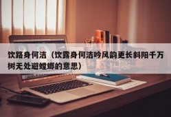 饮路身何洁（饮露身何洁吟风韵更长斜阳千万树无处避螳螂的意思）