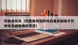 饮路身何洁（饮露身何洁吟风韵更长斜阳千万树无处避螳螂的意思）