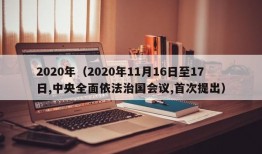 2020年（2020年11月16日至17日,中央全面依法治国会议,首次提出）