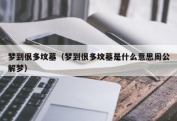 梦到很多坟墓（梦到很多坟墓是什么意思周公解梦）