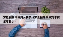 梦见被够狗咬周公解梦（梦见被够狗咬到手预示着什么）