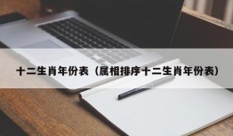 十二生肖年份表（属相排序十二生肖年份表）