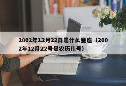 2002年12月22日是什么星座（2002年12月22号是农历几号）