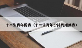 十二生肖年份表（十二生肖年份排列顺序表）