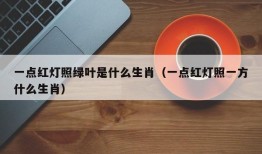 一点红灯照绿叶是什么生肖（一点红灯照一方什么生肖）