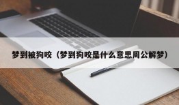 梦到被狗咬（梦到狗咬是什么意思周公解梦）