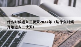 什么时候进入三伏天2022年（从什么时候开始进入三伏天）